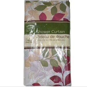 NEW Home Collection Floral Leaves Print Shower Curtain 70"x72"